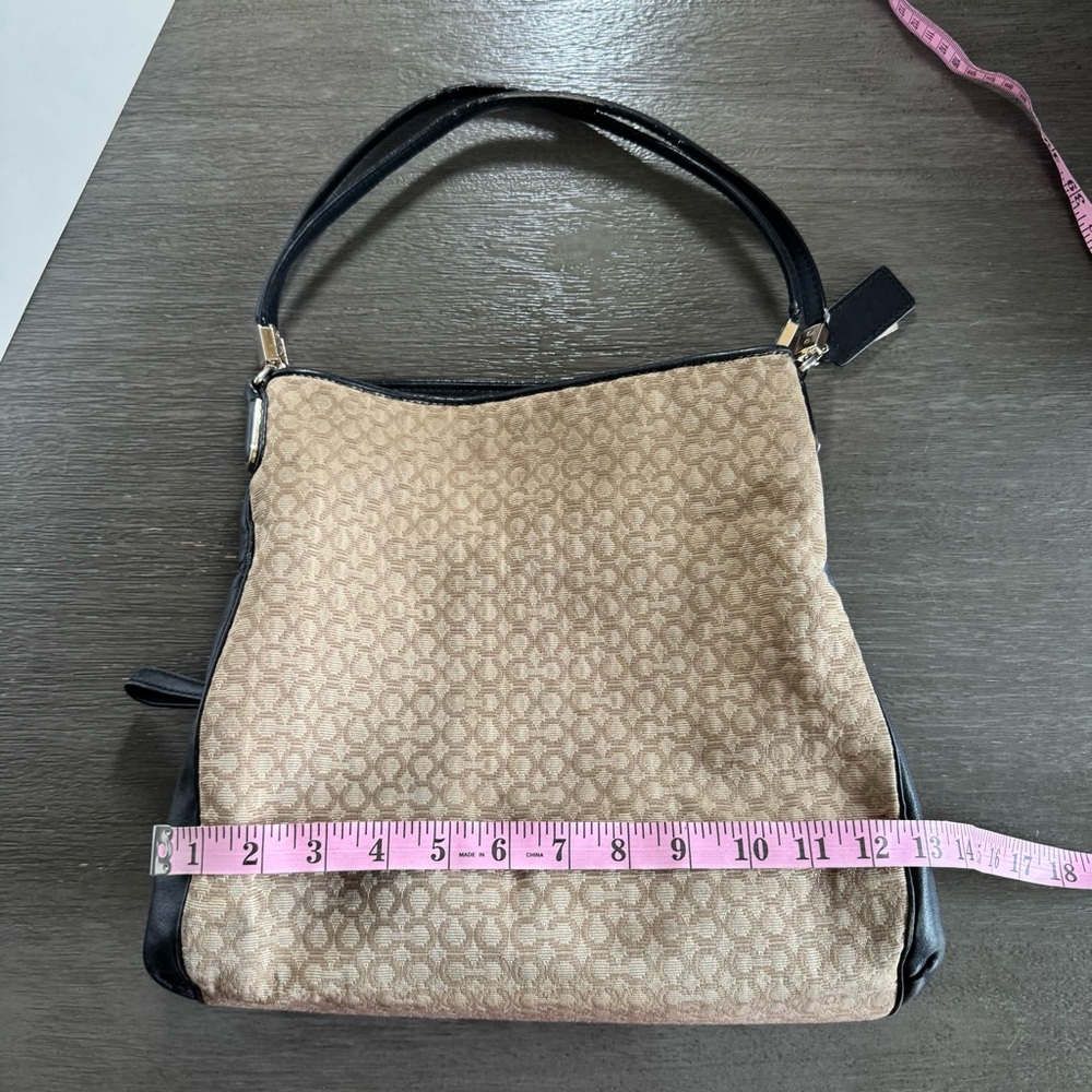 Coach Madison Phoebe Needlepoint Shoulder Bag Leather Purse Monogram - Picture 8 of 10